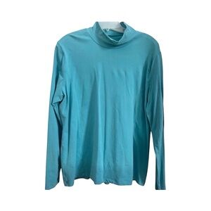 Eddie Bauer Cotton Turtleneck Blue XL Petite